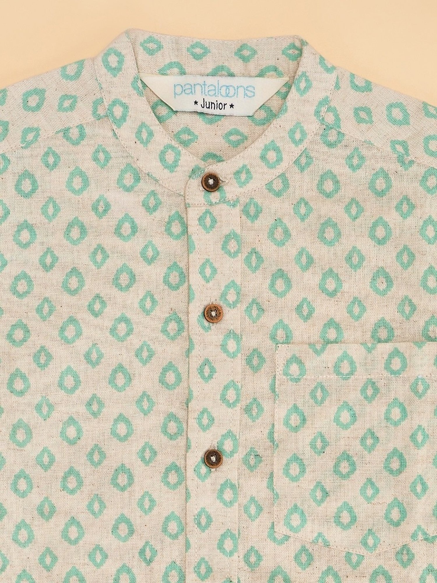 Indus Route by Pantaloons Boys White Print Shirt