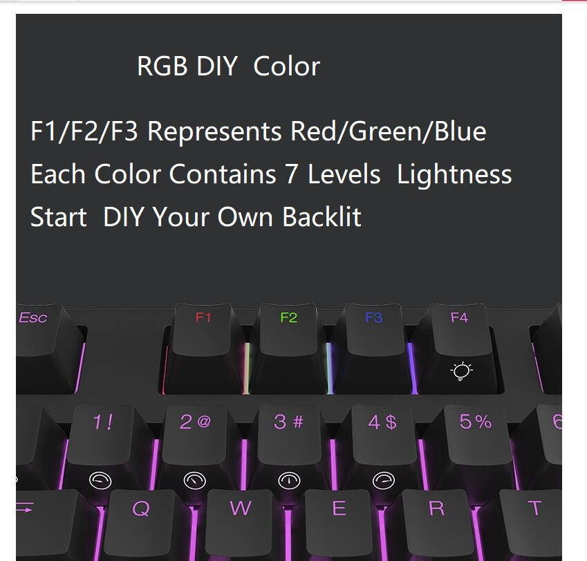 iKBC  F87-RGB Cool Exterior TKL USB Wired RGB N-key Rollover Mechanical Keyboard  For Office And Game, Cherry MX  Silver - Black