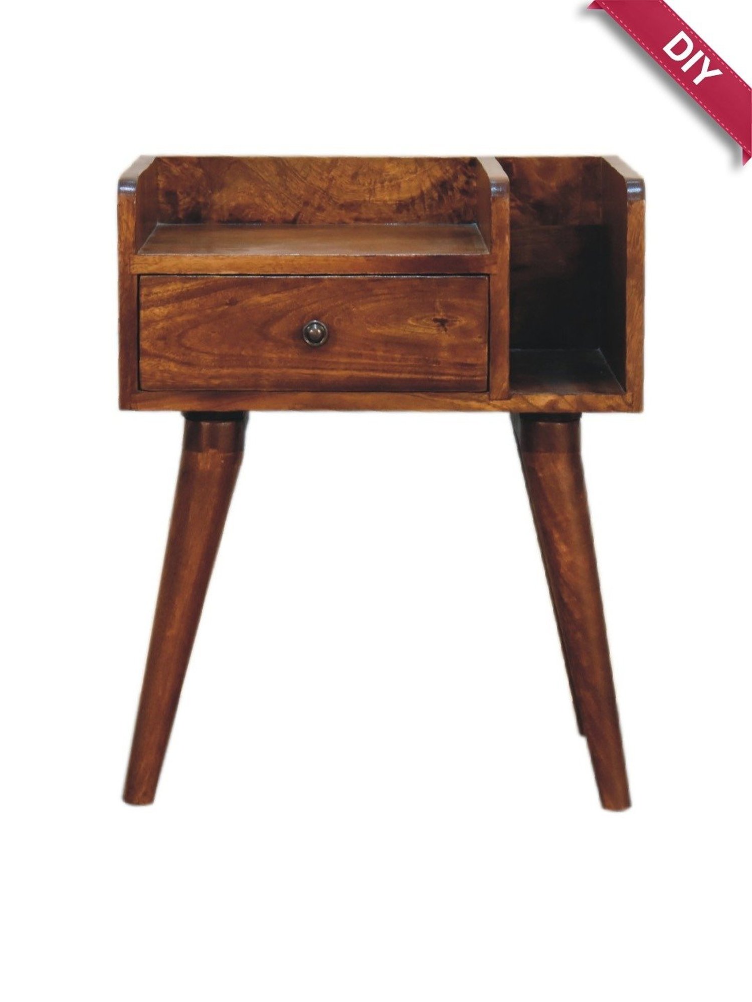 Sleepyhead Ally Teak Brown Sheesham Wood Bedside Table