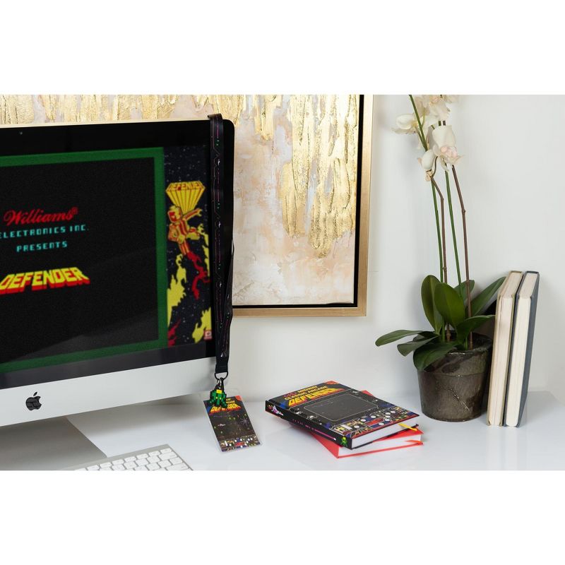 Crowded Coop, LLC Midway Arcade Games Lanyard w/ ID Holder & Charm - Defender