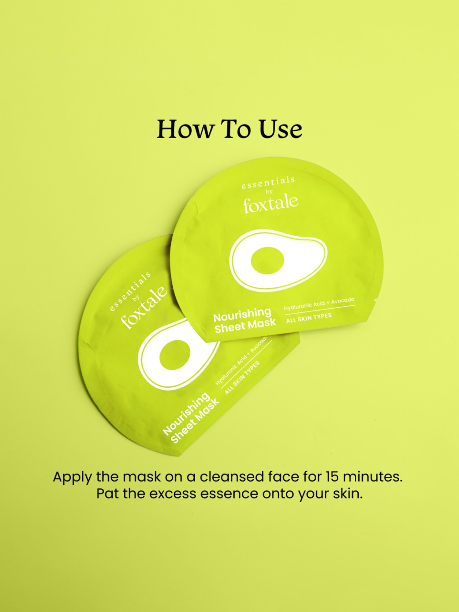 Essentials By Foxtale Hyaluronic Acid + Avocado Nourishing Sheet Mask