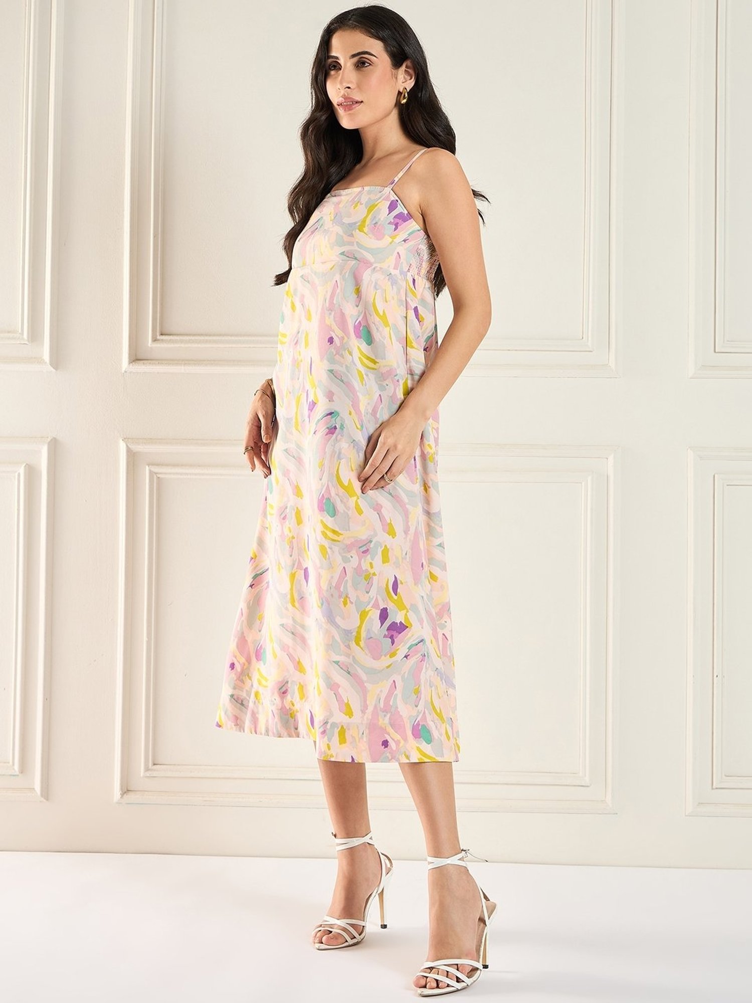 Magre Multi Print Midi Dress