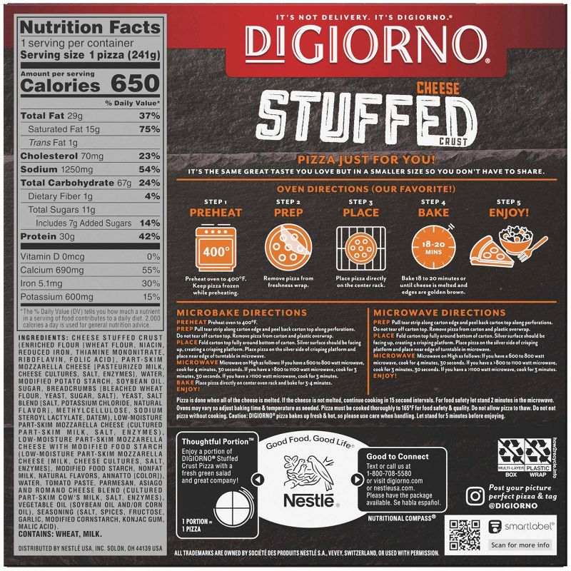 DiGiorno Cheese Stuffed Crust Four Cheese Frozen Pizza - 8.5oz