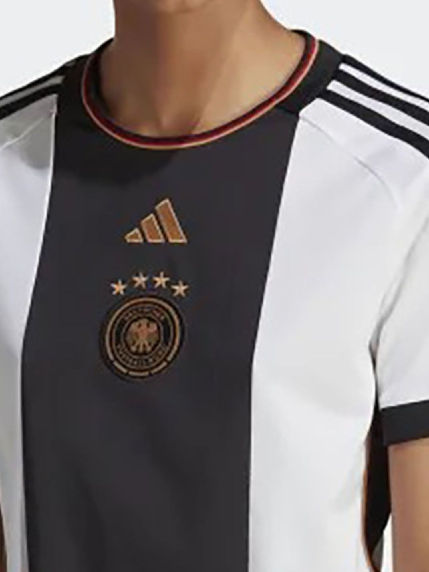 adidas White & Black GERMANY 22 HOME  Logo Print DFB H JSY W T-Shirt