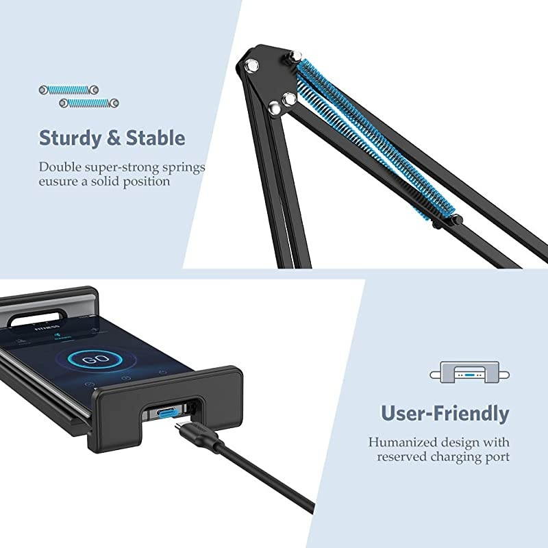 Tablet Mount Lazy Holder Adjustable Long Arm Clamp Compatible for iPad Air Pro Mini iPhone 11 Pro Max X 8 7 6 6S Samsung Galaxy S9 Plus S8 Nintendo Switch All 4129 Cell Phone and Tablet