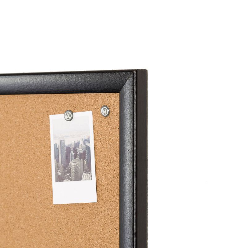 U Brands 24"x18" Cork Bulletin Board Black MDF Frame