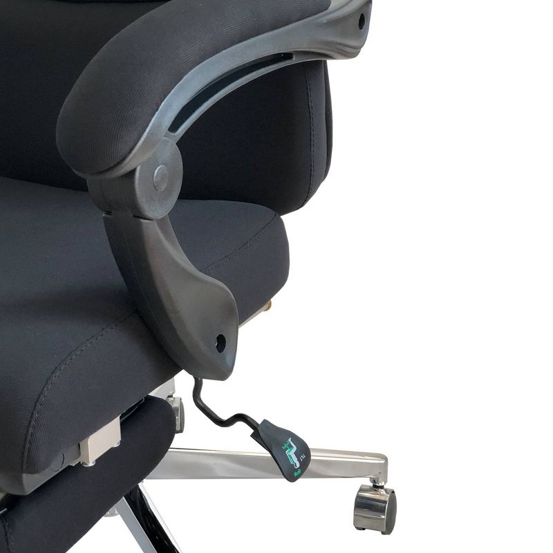 Position Lock Ergonomic Swivel Office Chair with Fabric Seat and Retractable Footrest Black - The Urban Port