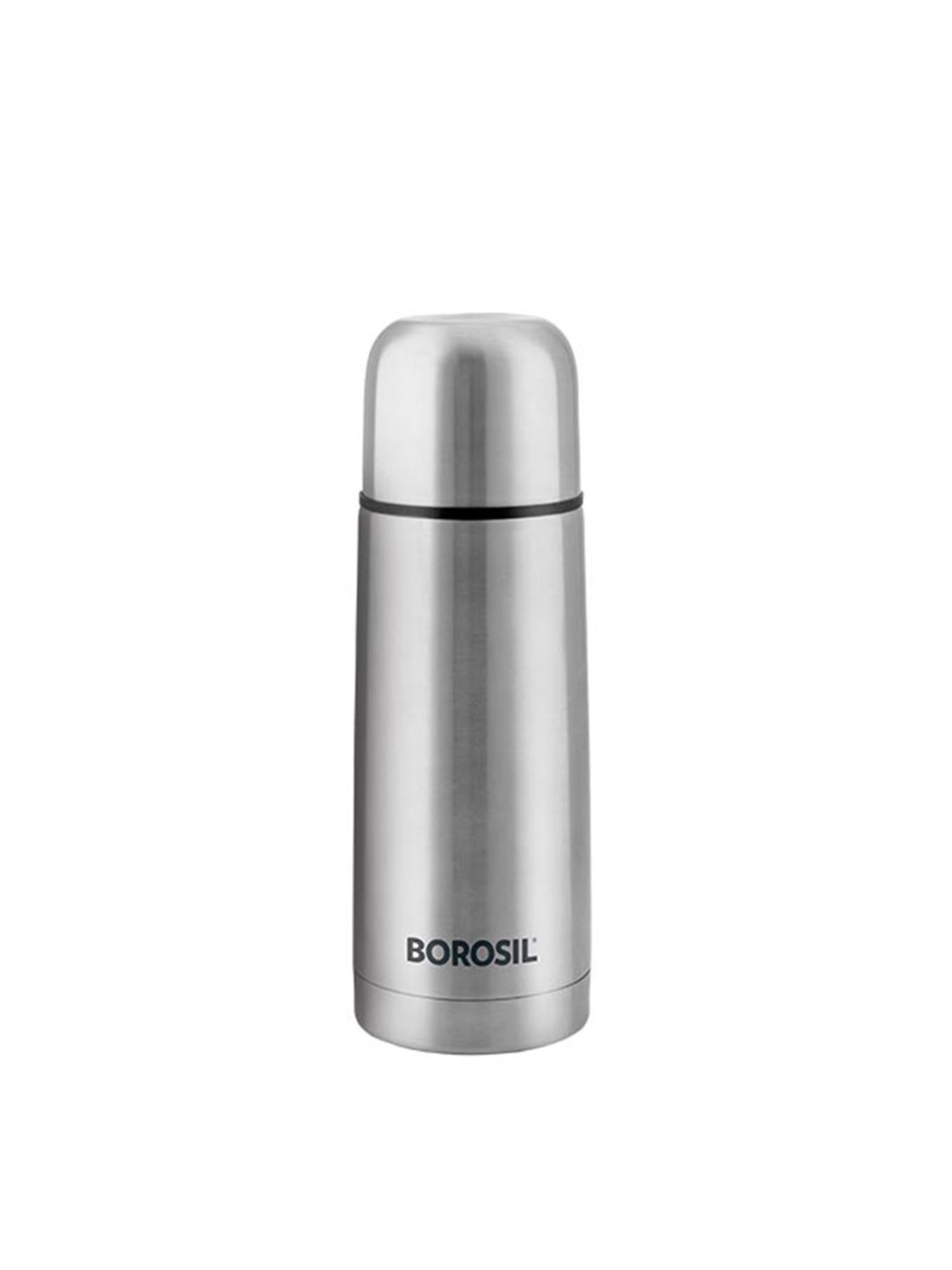 Borosil Silver Stainless Steel Hydra Thermo Vacuum Insulated Flask Water Bottle - 350 ml