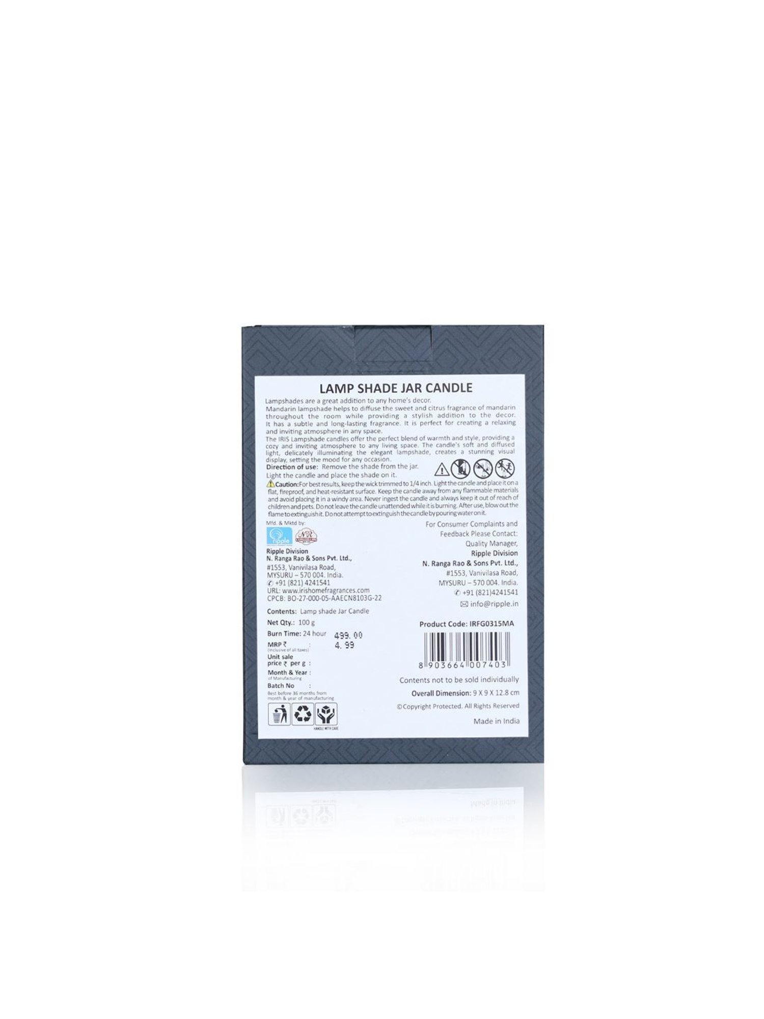 IRIS Orange Mandarin Lamp Shade Scented Candles