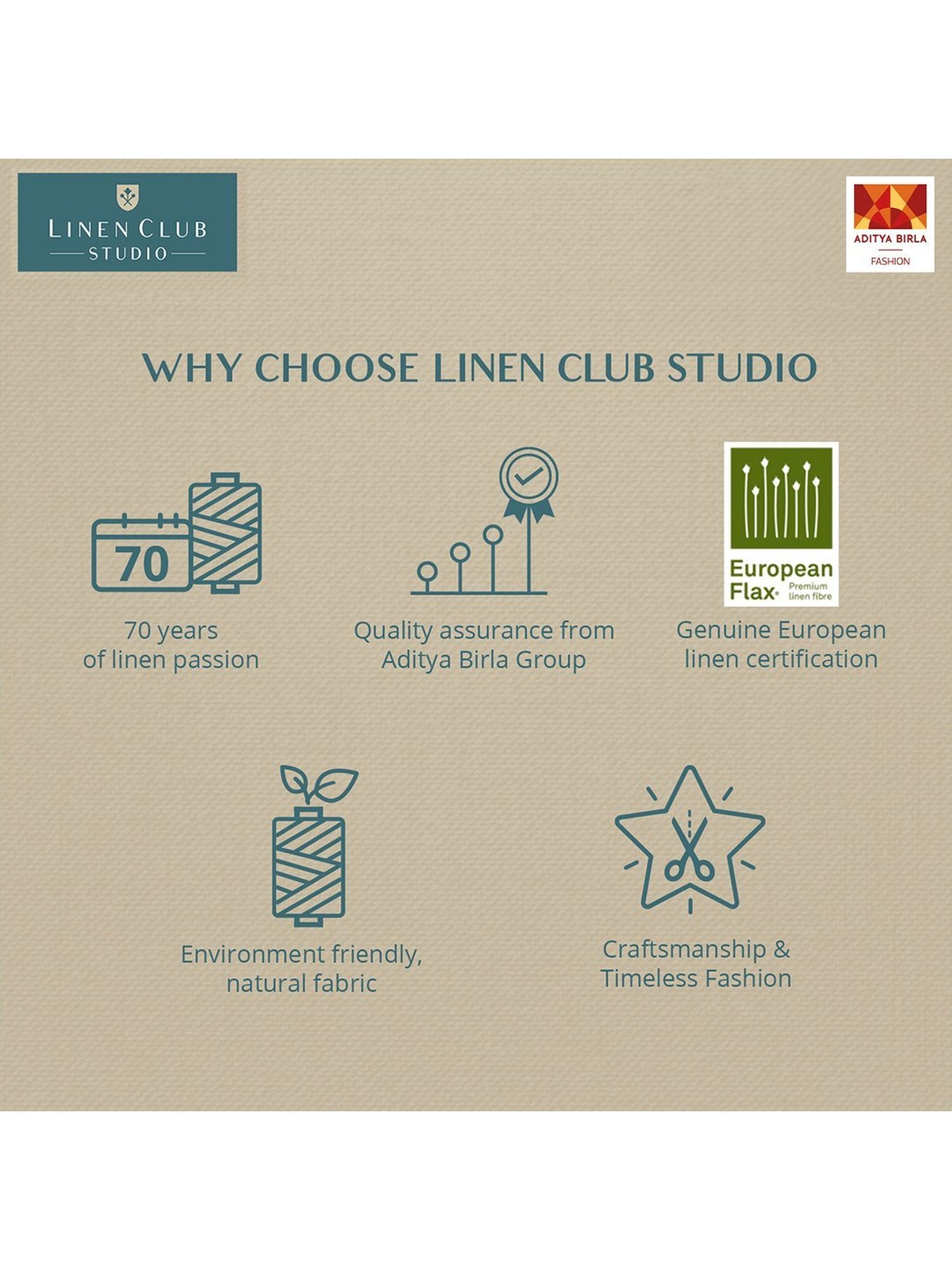 Linen Club Blue Linen Contemporary Fit Printed Shirt