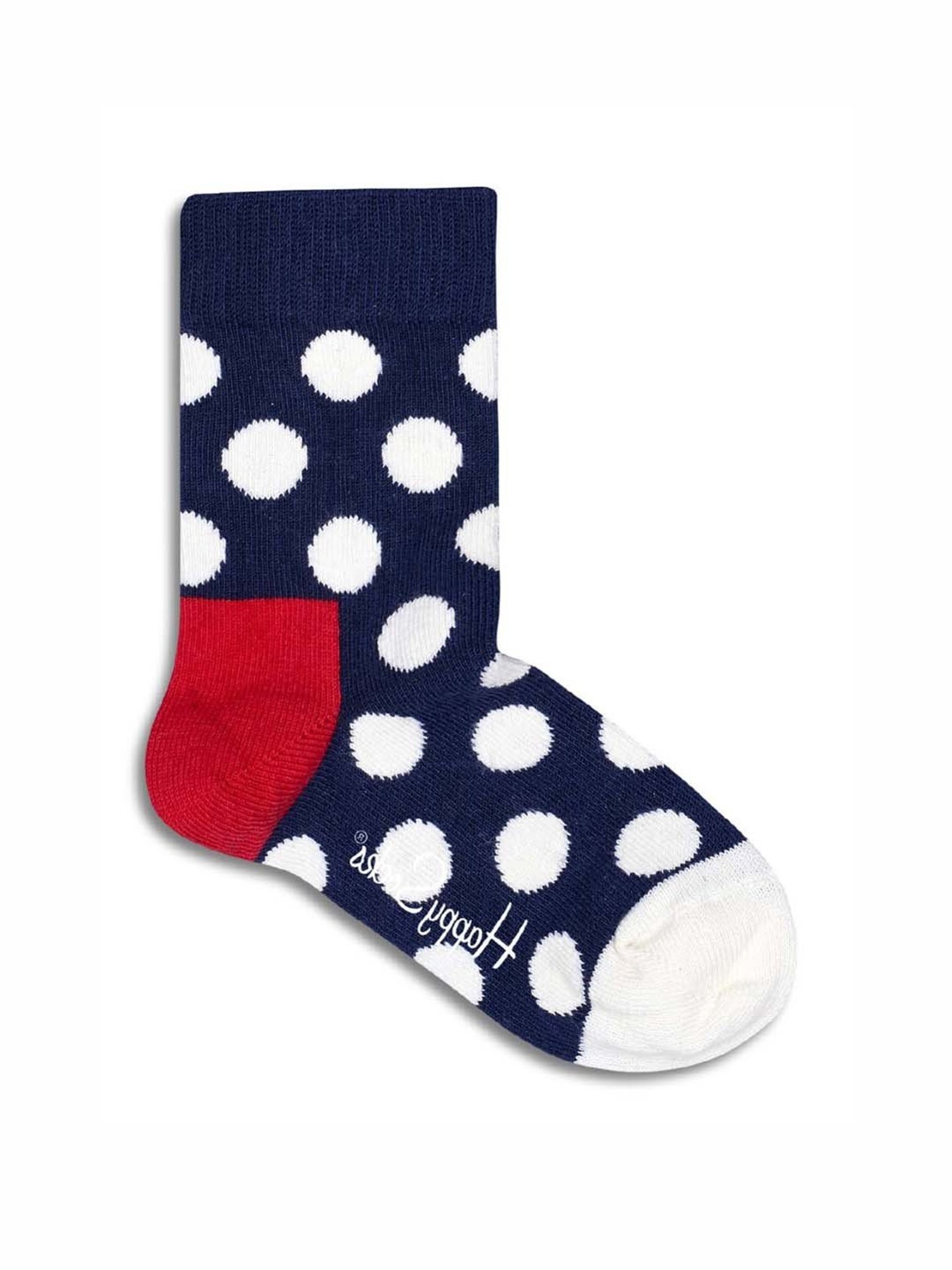 Happy Socks Kids Big Dot Navy & Red Cotton Printed Socks (12-24M)