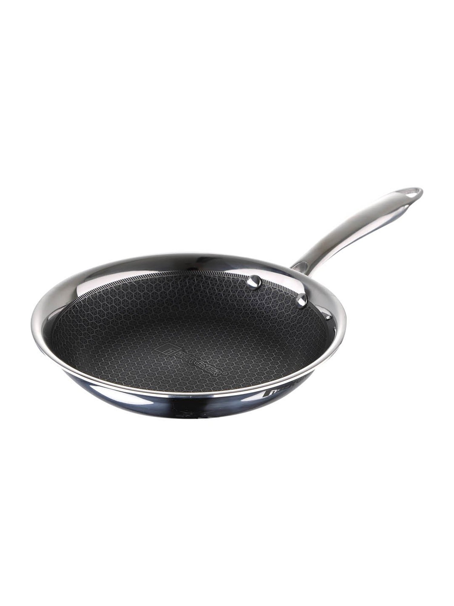 Bergner Hitech Silver Stainless Steel Induction Base Frypan 24 cm diameter - Set of 1