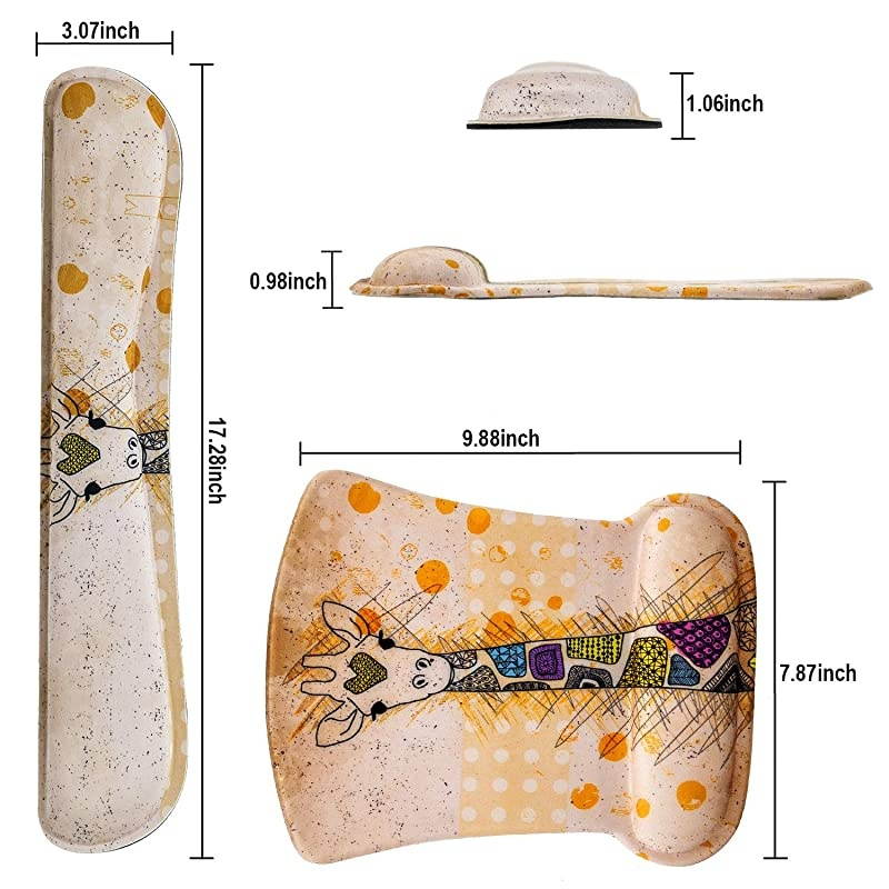 Ergonomic Keyboard Wrist Rest and Mouse Pad Wrist Rest Support Set Desk Mouse Pad Wrist for ComputerLaptopGamingOffice Comfortable Wrist Rest Set for Easy Typing Pain Relief by Giraffe