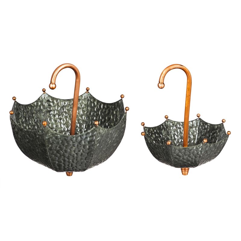 Cape Craftsmen Metal Umbrella Hanging Planters Set Of 2