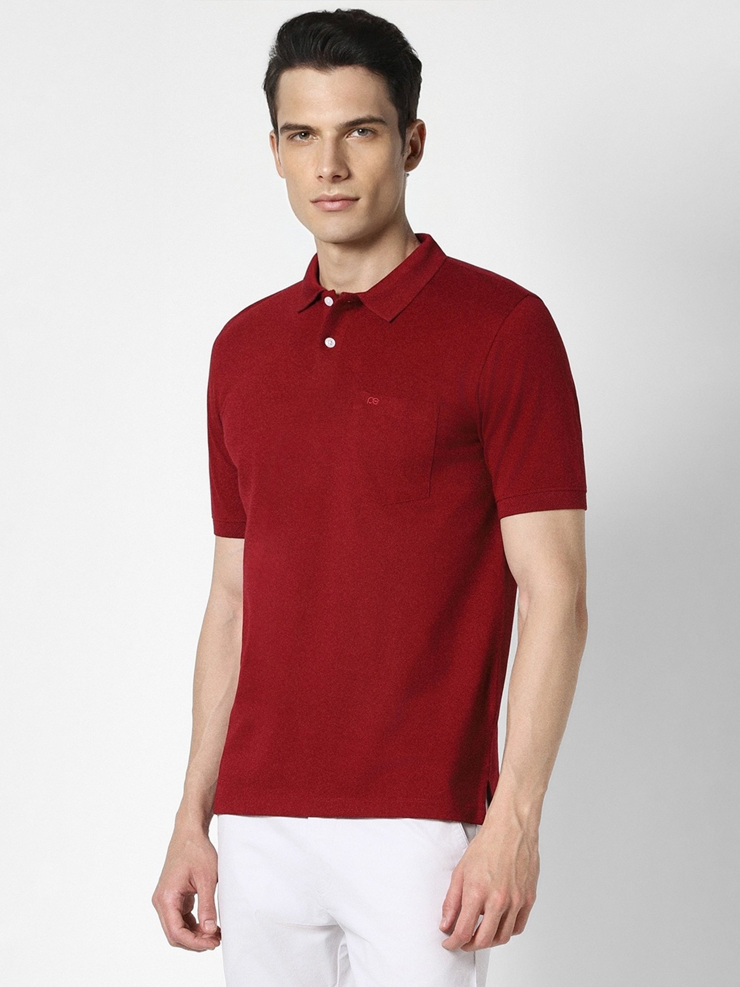 Peter England Maroon Regular Fit Polo T-Shirt