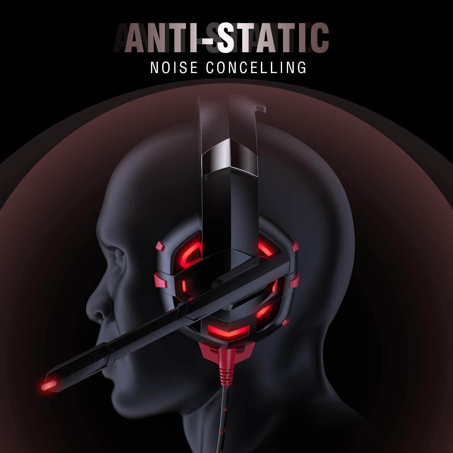 ONIKUMA K2PRO Gaming Headset Xbox One Headset PS4 Headset with Crystal Clear Mic & LED Light, Compatible with PC, PS4, Xbox One Controller(Adapter Not Included)