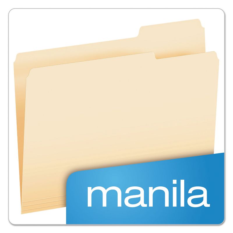 Pendaflex Essentials File Folders 1/3 Cut Third Position Top Tab Letter Manila 100/Box 752133