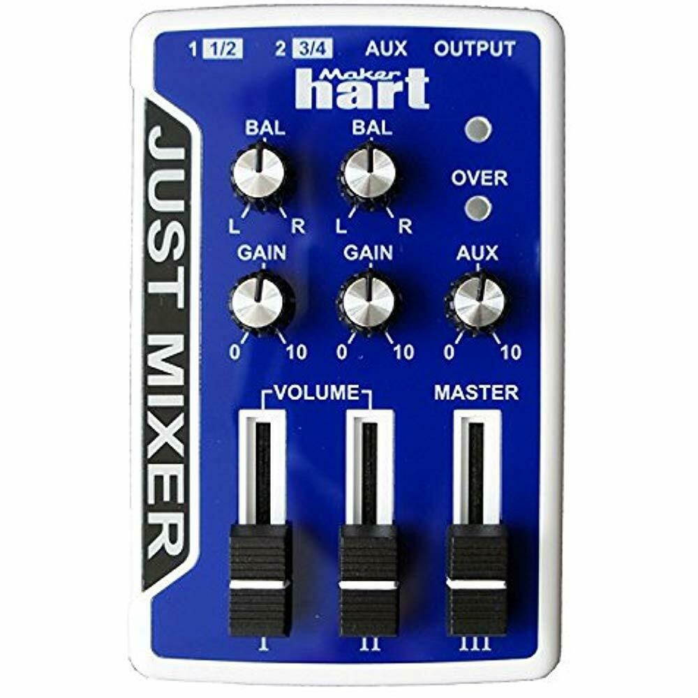 JUST MIXER Audio Mixer - Battery/USB Powered Portable Pocket W/ 3 Stereo (3.5mm)