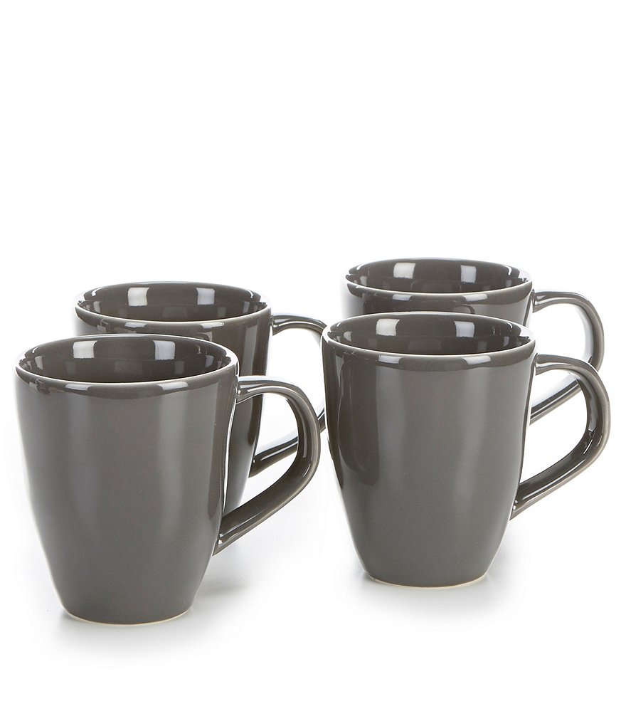Noble Excellence Willow Collection Glazed Coffee Mugs, Set of 4