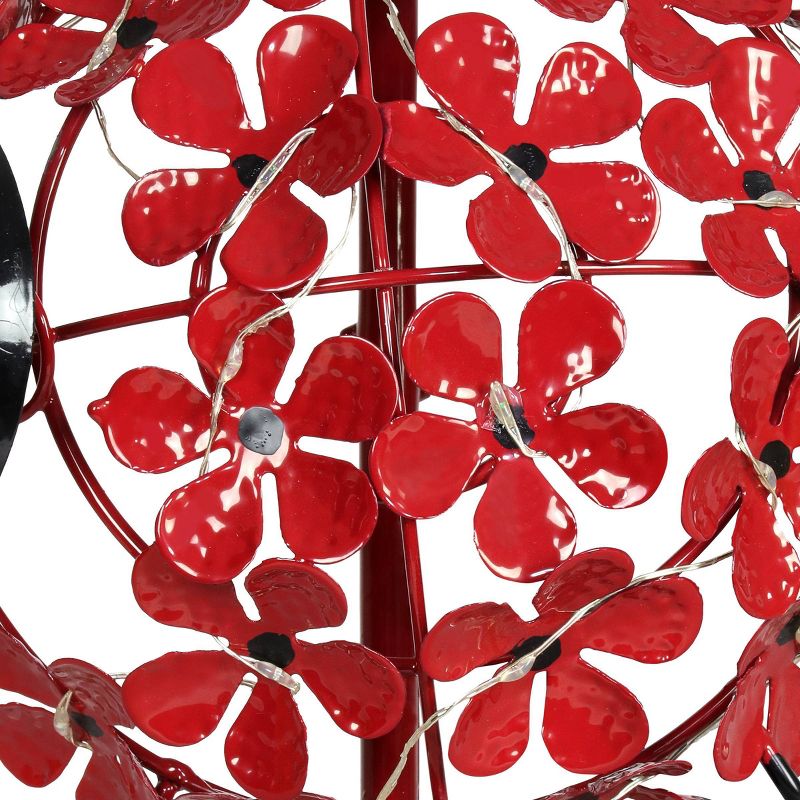 26.18" Metal Solar Lady Bug Stake Red - Exhart