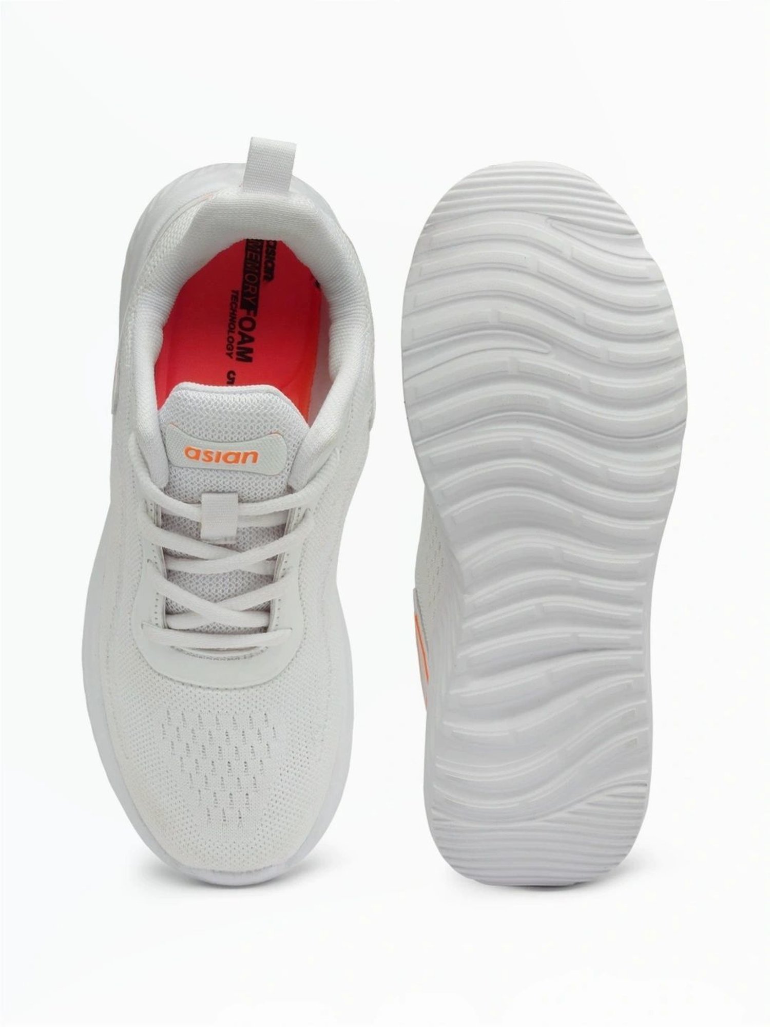 Asian Kids White Running Shoes