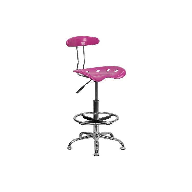 Vibrant Black and Chrome Swivel Task Office Chair with Tractor Seat