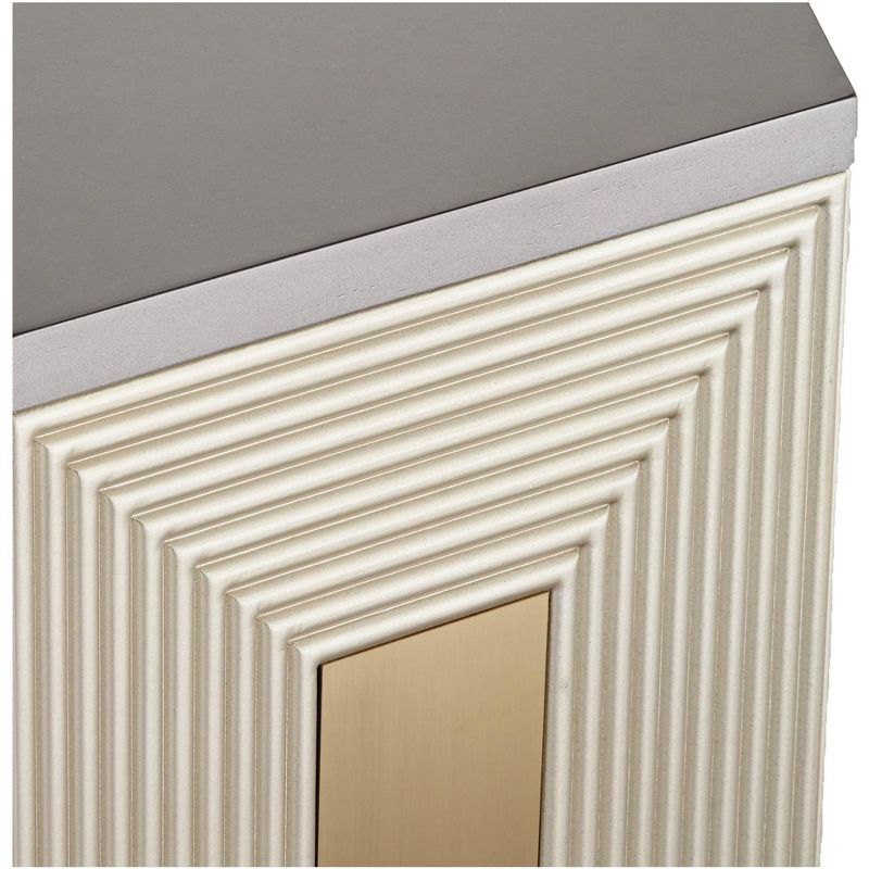 55 Downing Street Danika 24" Wide Mid-Century Champagne Silver Round Side Table