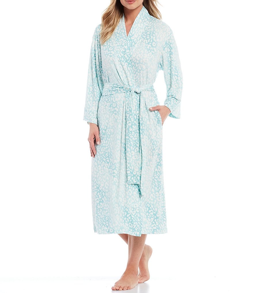 Lauren Ralph Lauren Paisley Print Satin Short Wrap Robe