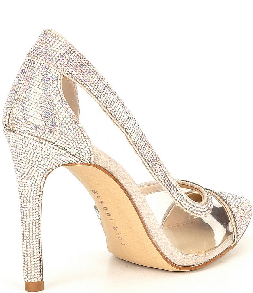 Gianni Bini FalennTwo Clear Rhinestone Embellished Pointed Toe Pumps