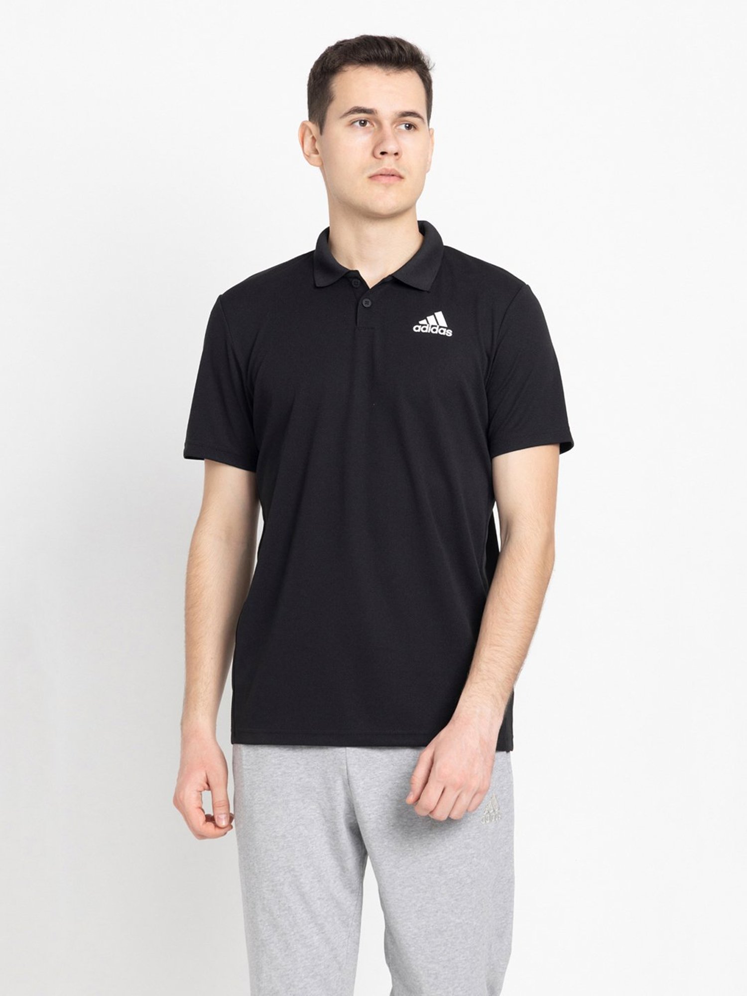 adidas Black Regular Fit Sports Polo T-Shirt
