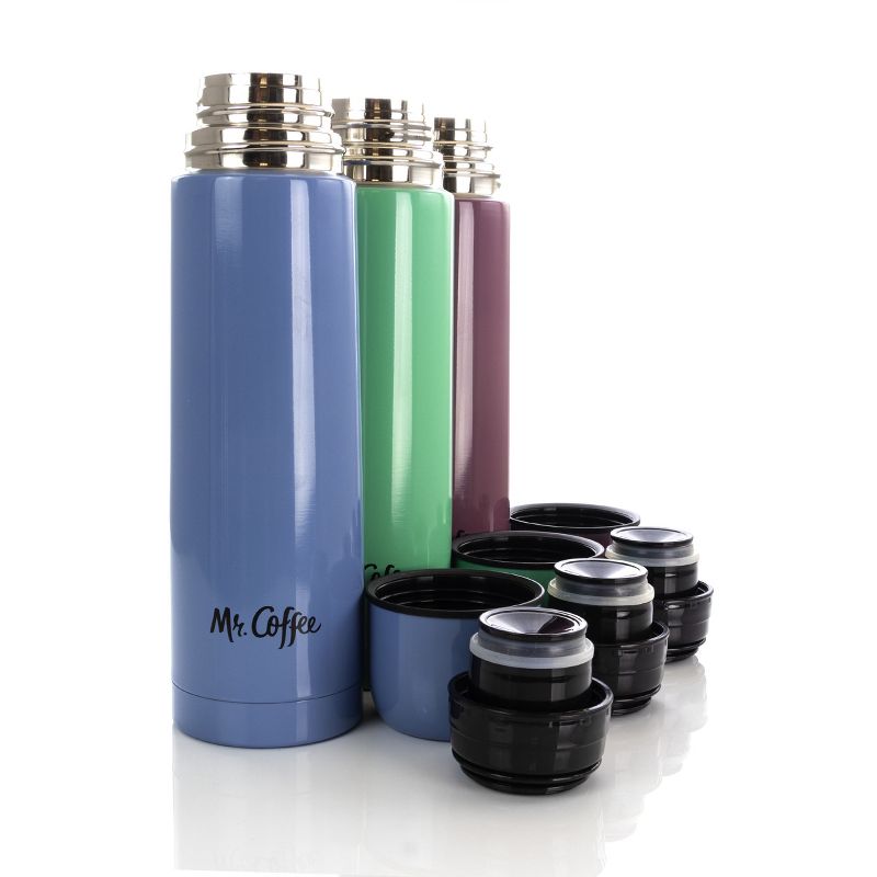 Mr. Coffee Javelin Pastel 15.5 Ounce Stainless Steel Thermal Travel Bottle Set