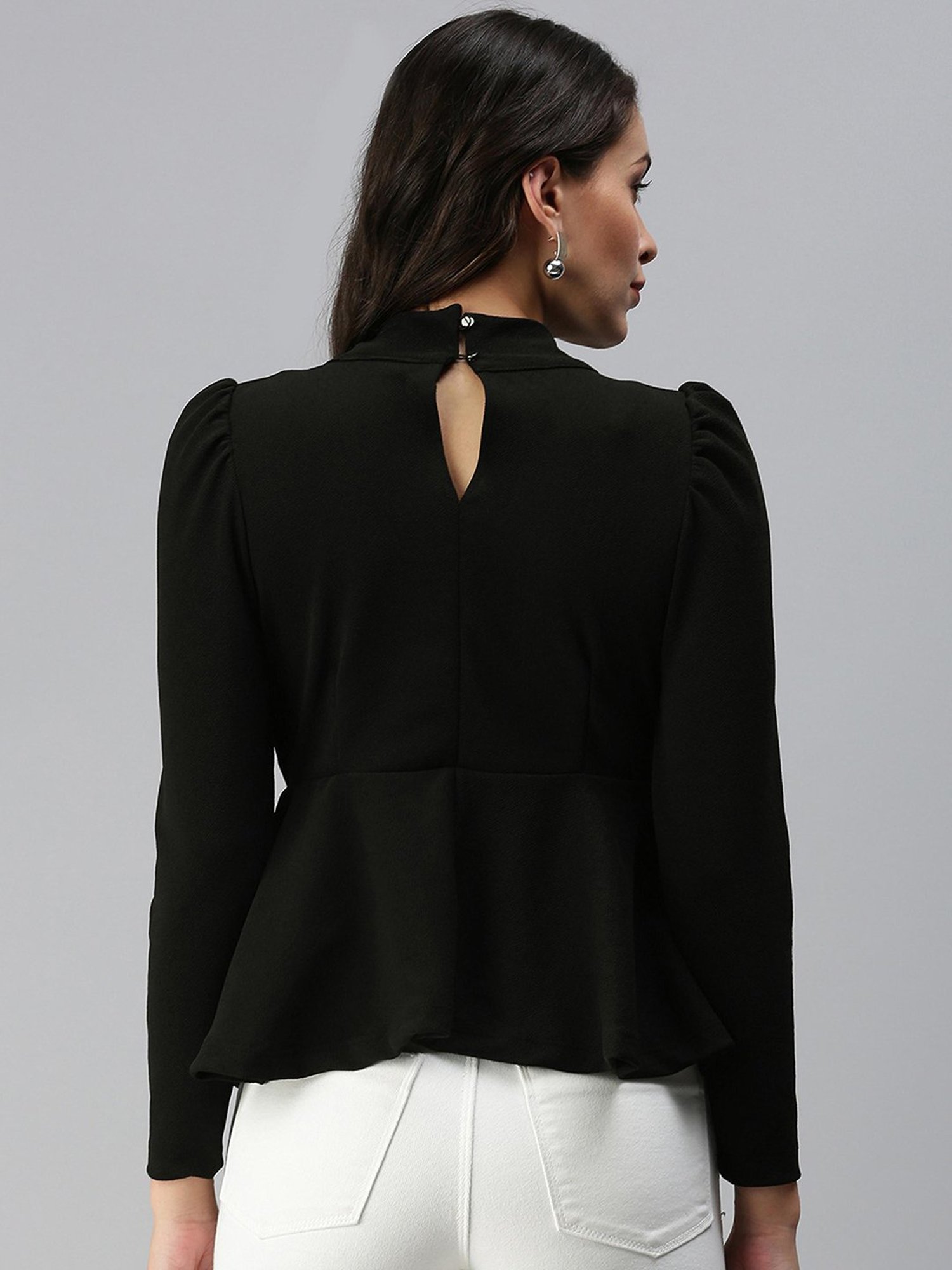 Kryptic Black Peplum Top