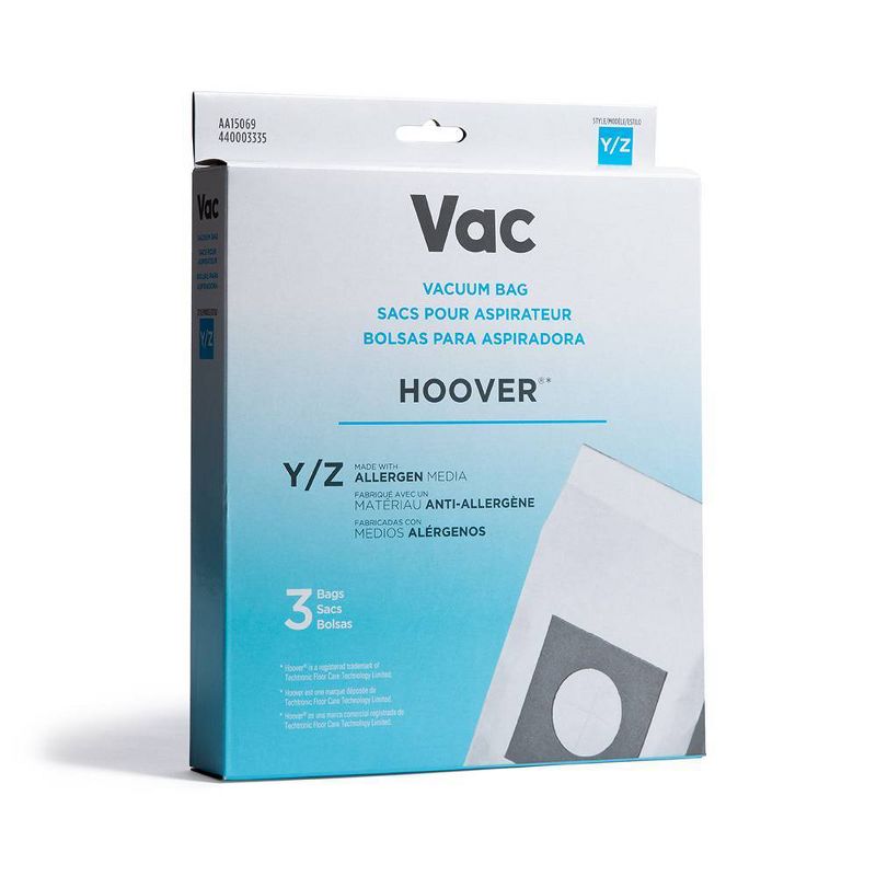 Vac Hoover Type Y/Z Allergen Vacuum Cleaner Replacement Bags Pack of 3