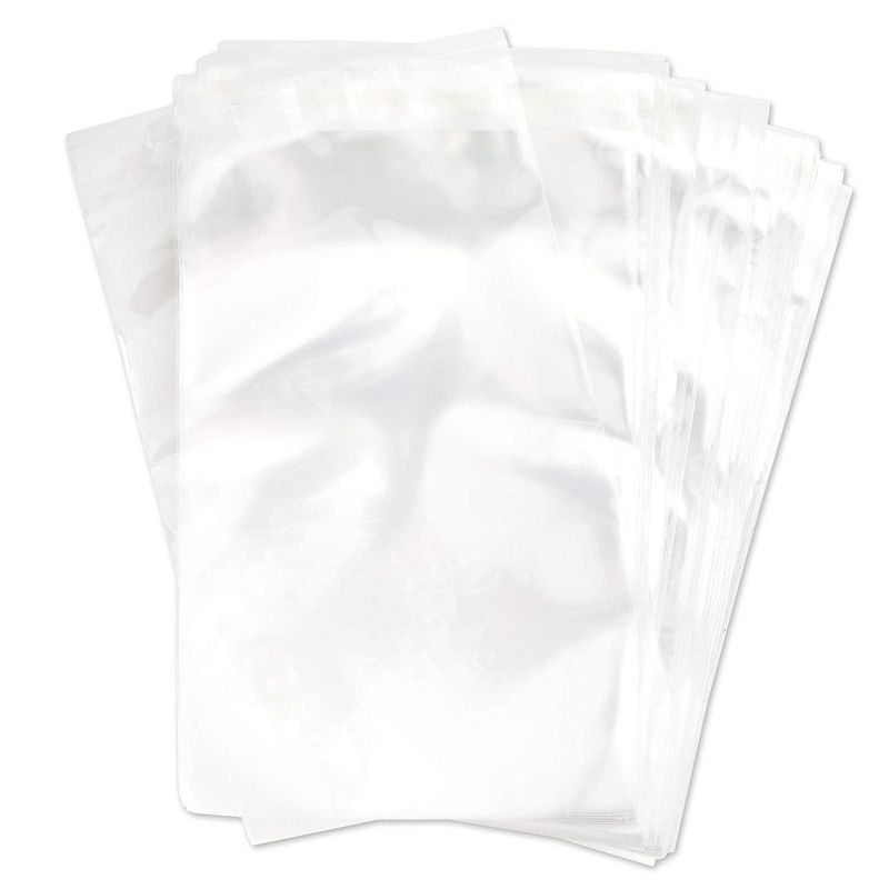 300-Count 9x6 Clear Resealable Cello Bags, Cellophane Poly Bags for Cards Photos Treats Cookies Candy