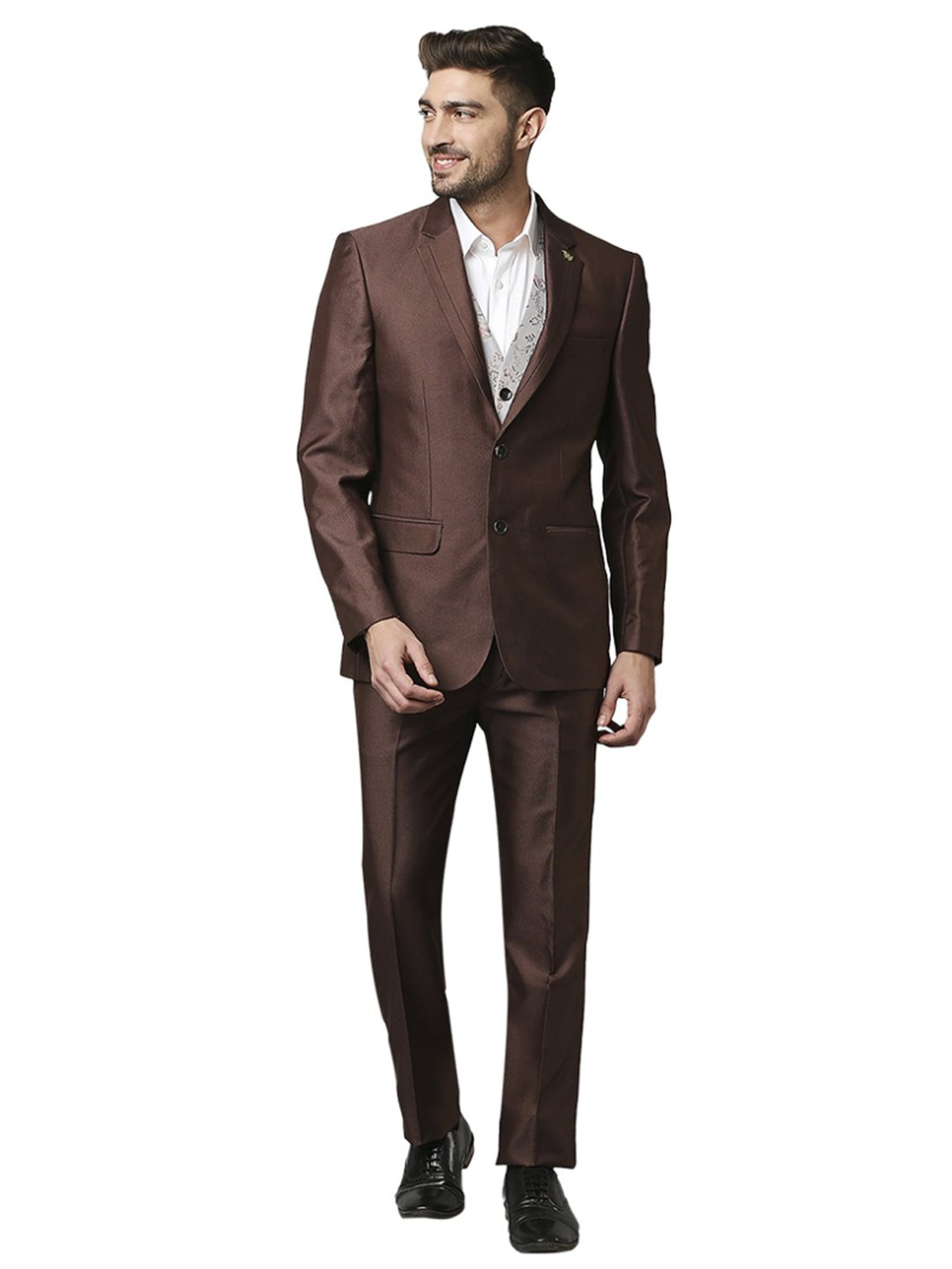 Raymond Brown   Printed Three Piece Suit