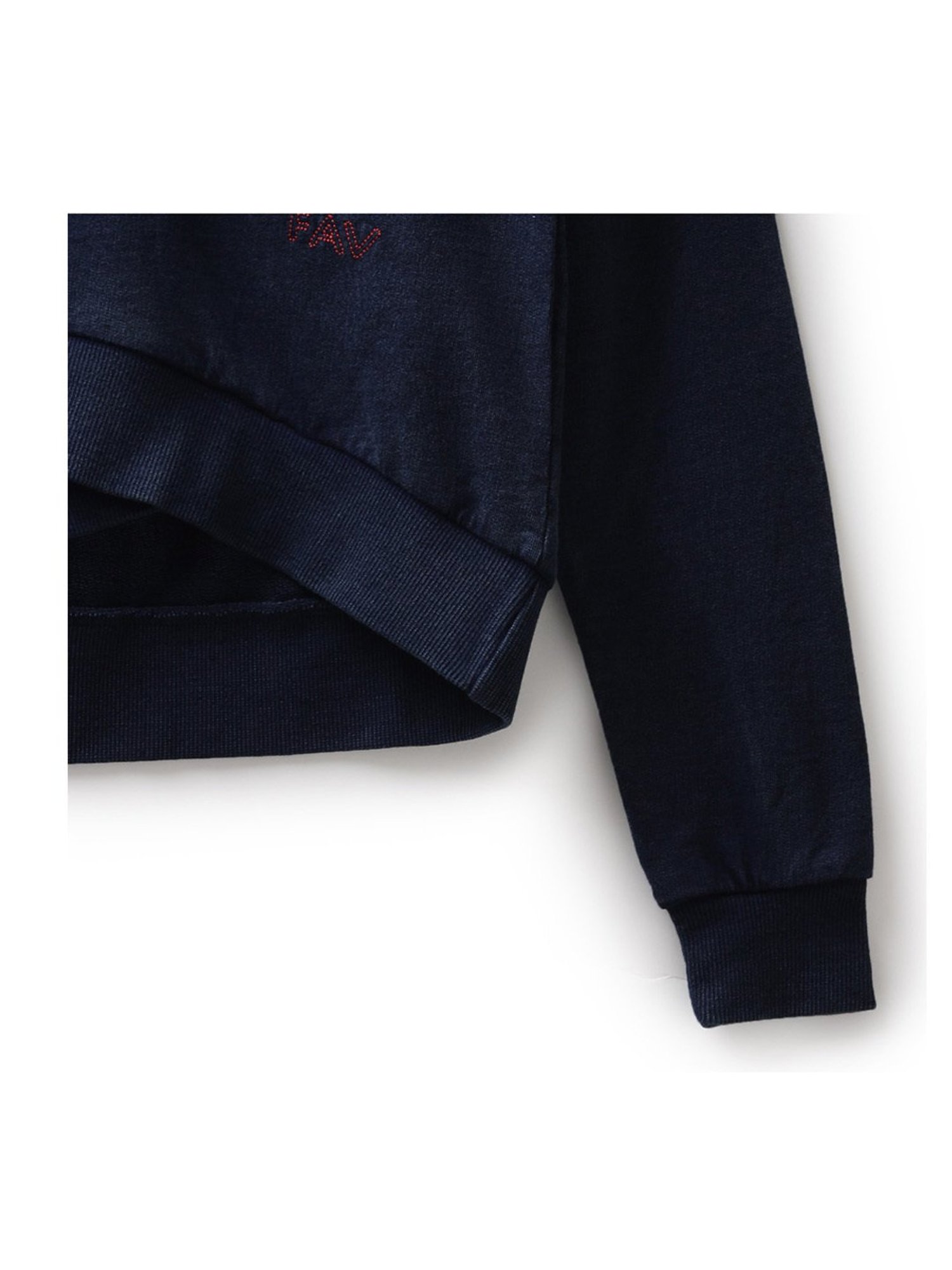 Under Fourteen Only Kids Navy Embroidered Full Sleeves Sweatshirt
