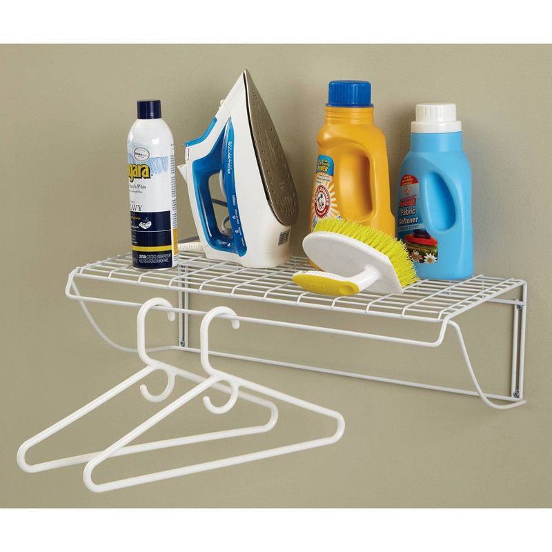ClosetMaid 24" Wall-Mounted Wire Utility Shelf White