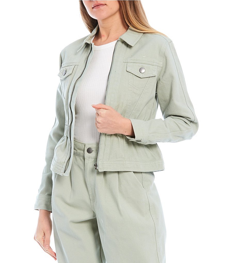 Sundown by Splendid Coordinating Joey Acid Wash Zip Front Hoodie