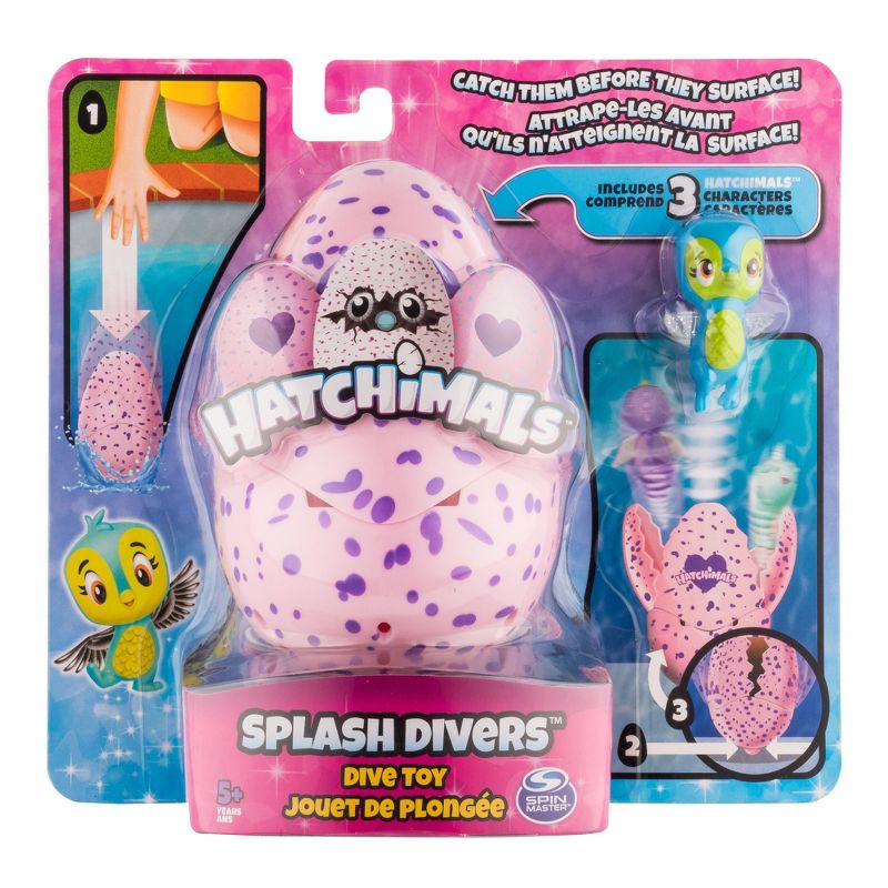 Swim Way 6.5" Speckled Splash Divers Hatchimals Swimming Pool Toy - Pink/Purple