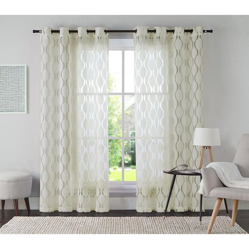 VCNY Home Aria Curtain Panel - Ivory Curtain Panel - 54" x 108"