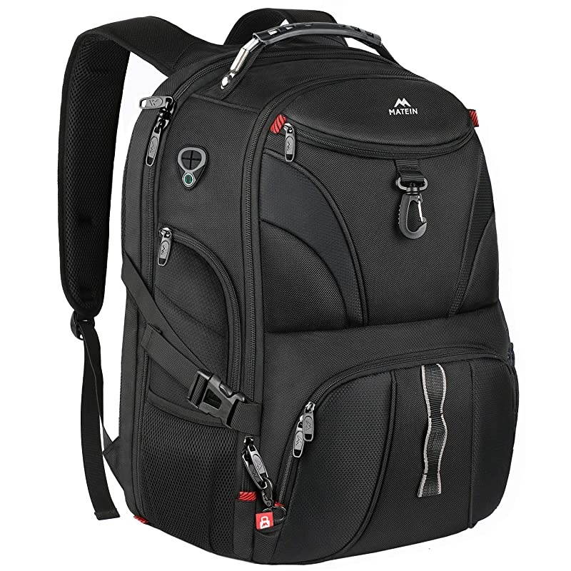 Backpack for Men  Large Laptop Backpack with USB Port Travel Backpacks for Women Student Big College School Bookbag Water Resistant TSA Business Computer Bag Fit 17 Inch Notebook Black