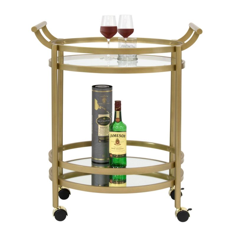 Palazzo Bar Cart with Clear Glass Gold - Studio Designs Home