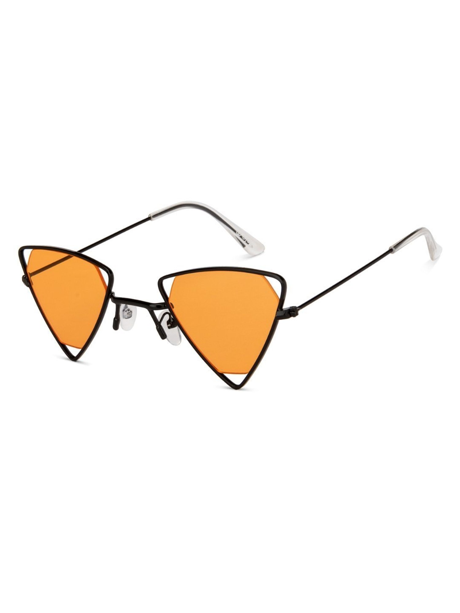 OJOS Orange Geometric Polarised and UV Protected Lens Sunglasses for Women