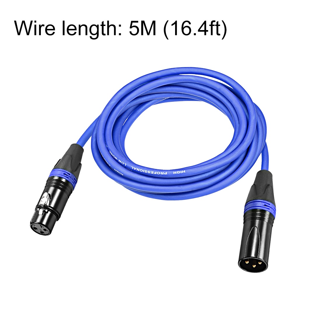 XLR Male to XLR Female Cable Line for Microphone Video Camera Sound Card Mixer Blue  Black XLR Blue Line 5M 16.4ft