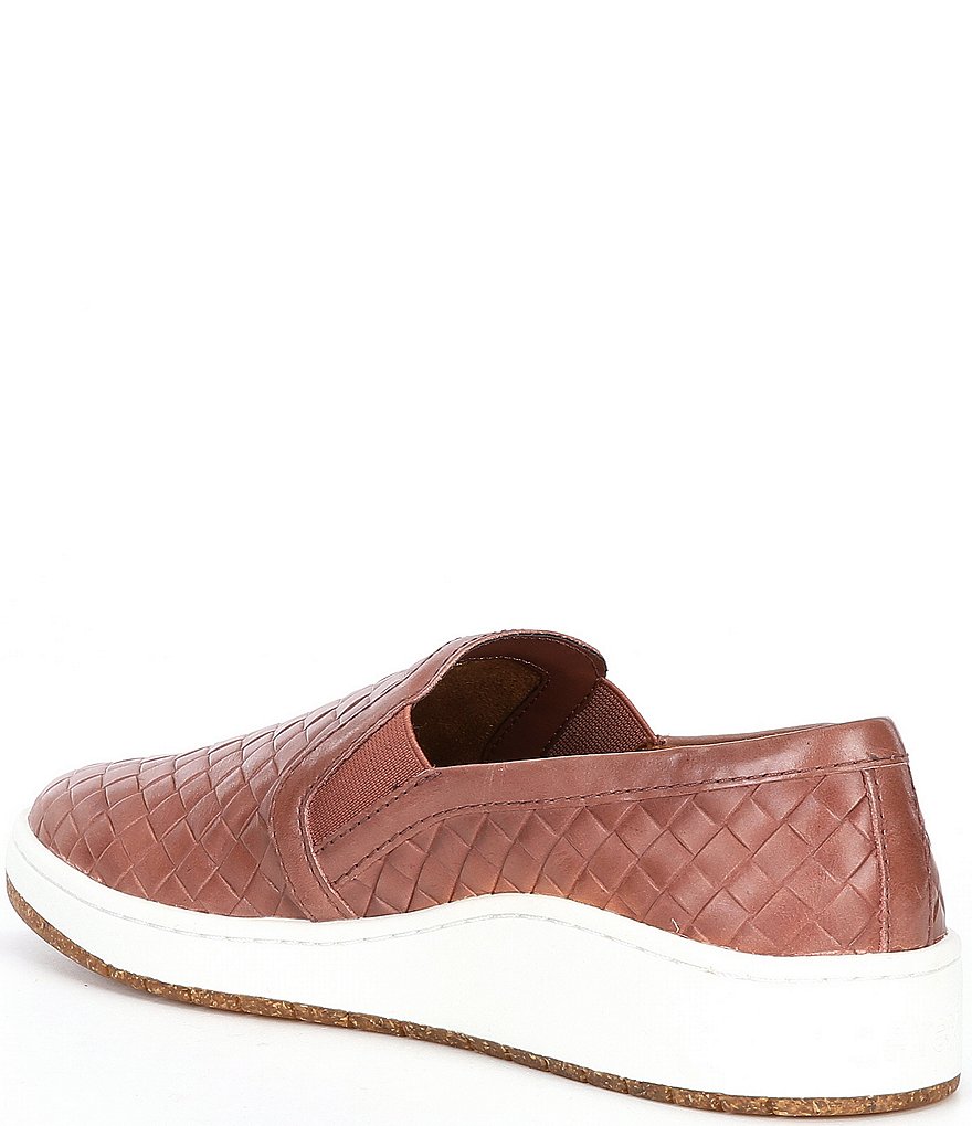 Aetrex Kenzie Woven Embossed Leather Slip-Ons