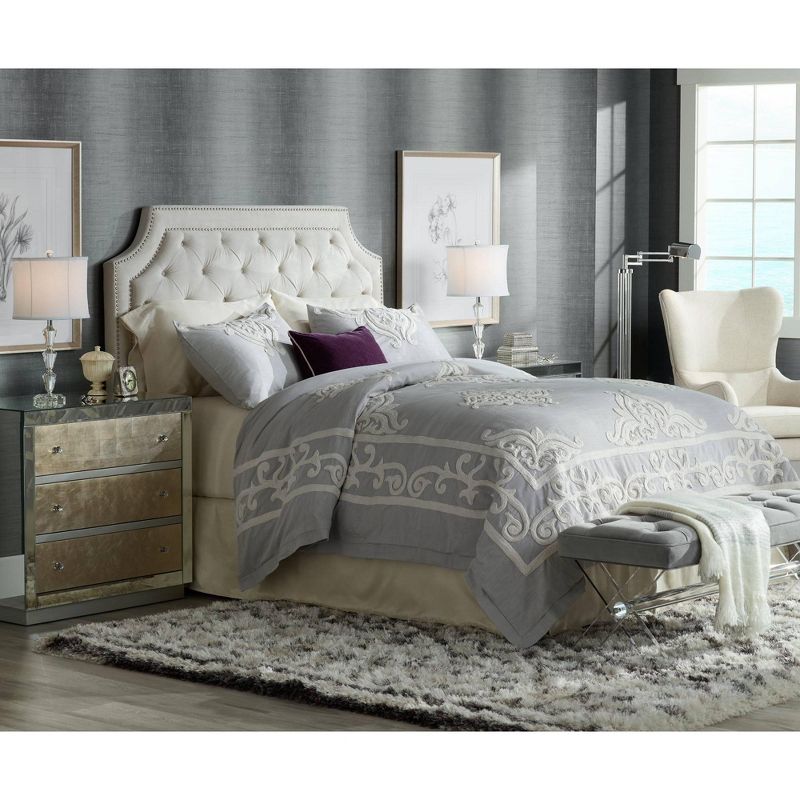 Vienna Full Spectrum Modern Accent Table Lamp Faceted Crystal Column Geneva White Drum Shade for Living Room Family Bedroom Office