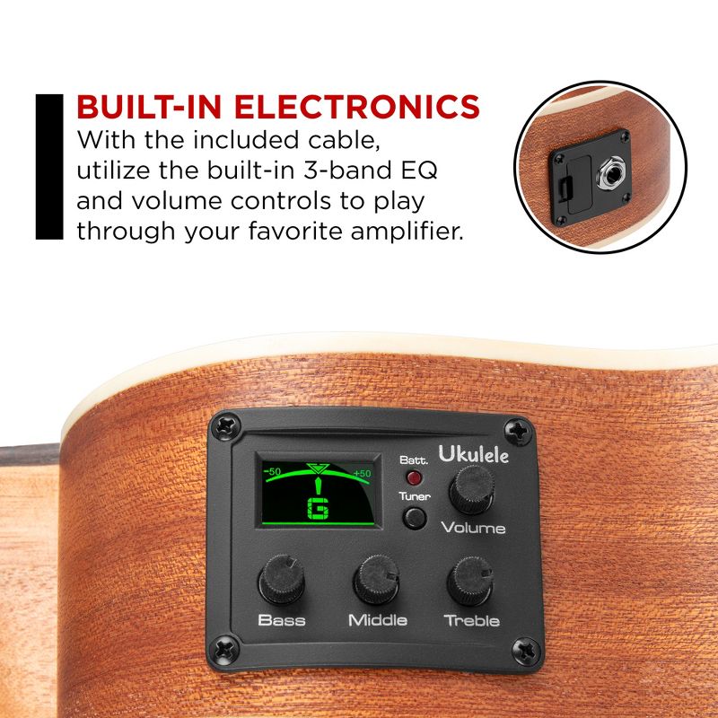 Mitchell MU100CE Acoustic-Electric Concert Ukulele Natural Koa