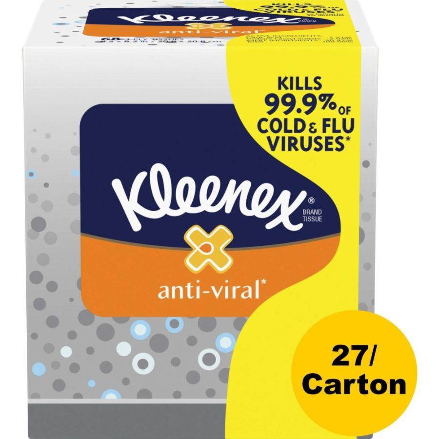 Kleenex&reg; Anti-Viral Facial Tissue, 68 Tissue Per Box, Case Of 27