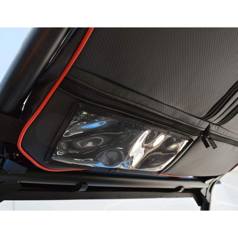 PRP Seats E47-214 Durable Overhead Storage Bag for Polaris RZR with 5 Compartments, Clear View Pocket, and Rubberized Zippers, Red