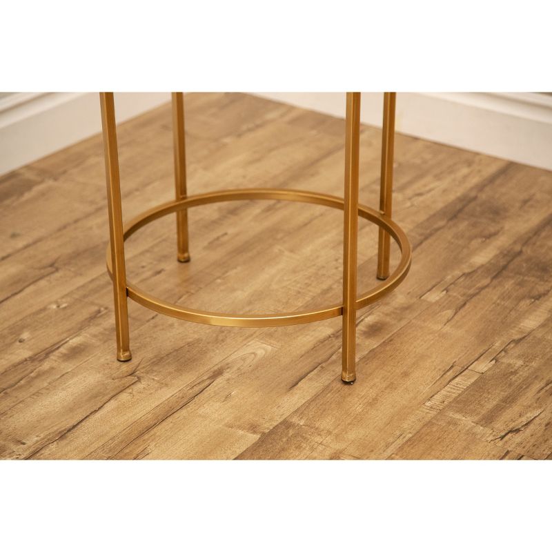 Louise Faux Fur Counter Height Barstool Gold - Abbyson Living